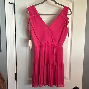 NWT Pleated Pink Sleeveless Dress